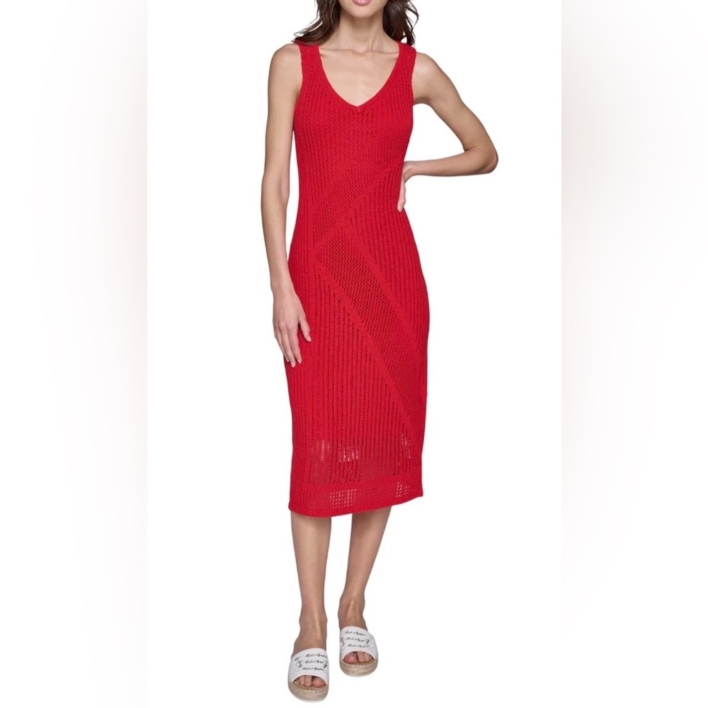 🔥 $149 Karl Lagerfeld Women’s Casual Bright Summer Dress Size M 🔥